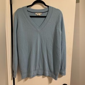 Boden Men’s Cashmere v-neck Sweater Medium Light Blue